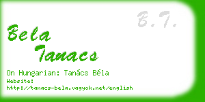 bela tanacs business card